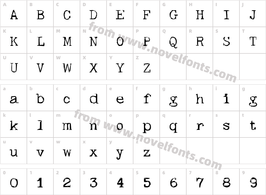 skullTypeWr00Character Map