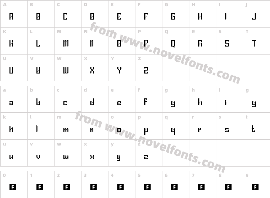 sliders RegularCharacter Map