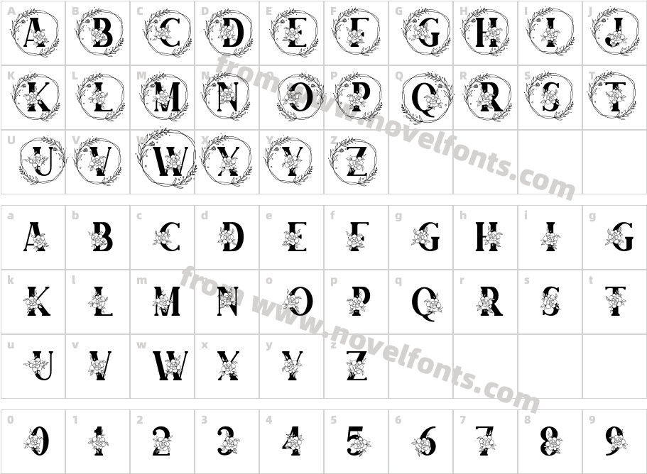 Adenium MonogramCharacter Map