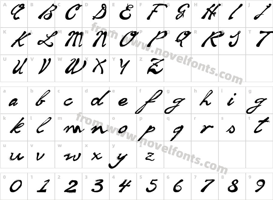 soul handwriting_free-versionCharacter Map