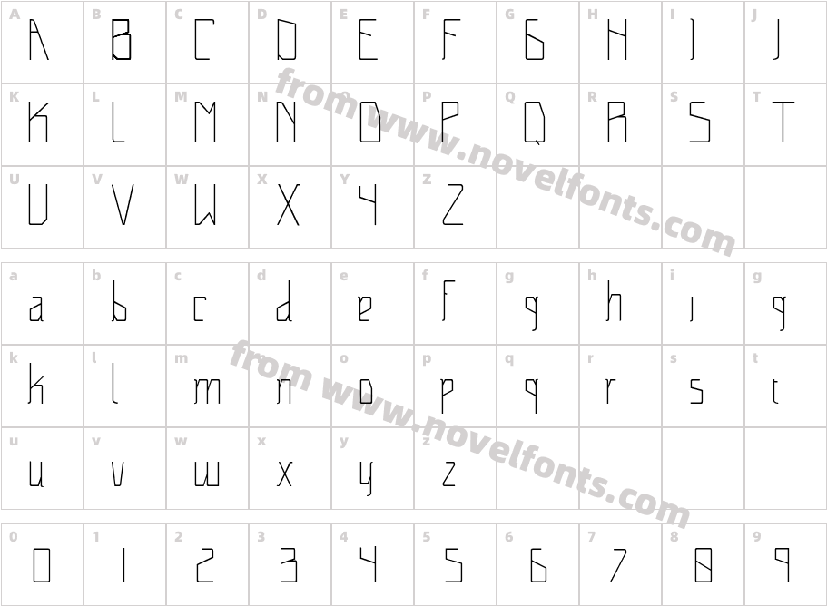 space fontCharacter Map