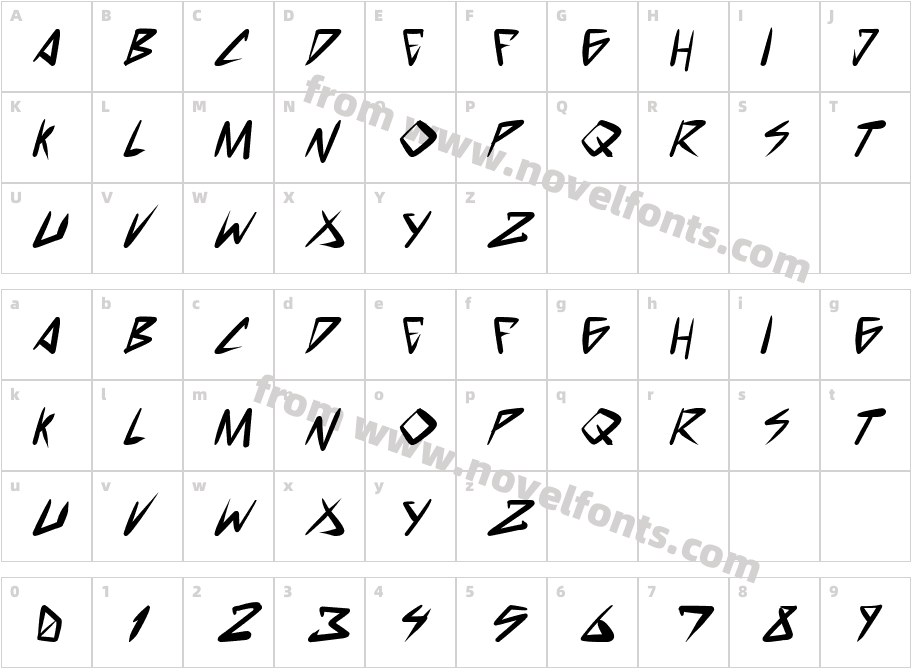 space punk Bold ItalicCharacter Map