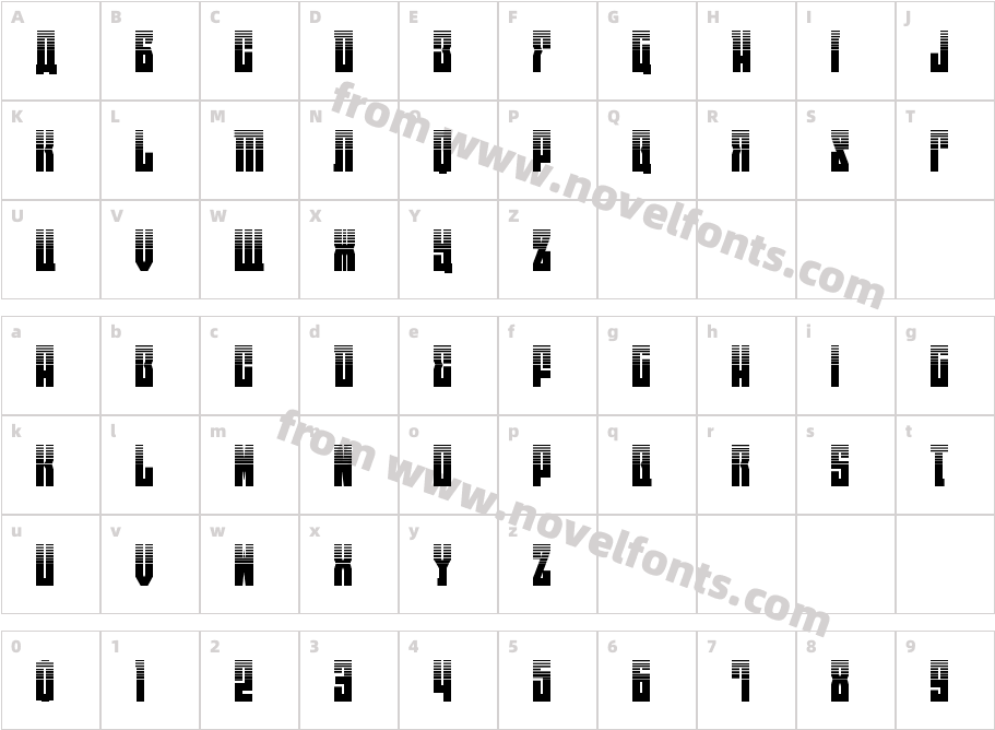 EAST-west HalftoneCharacter Map