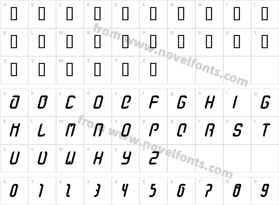 stanze  fettCharacter Map