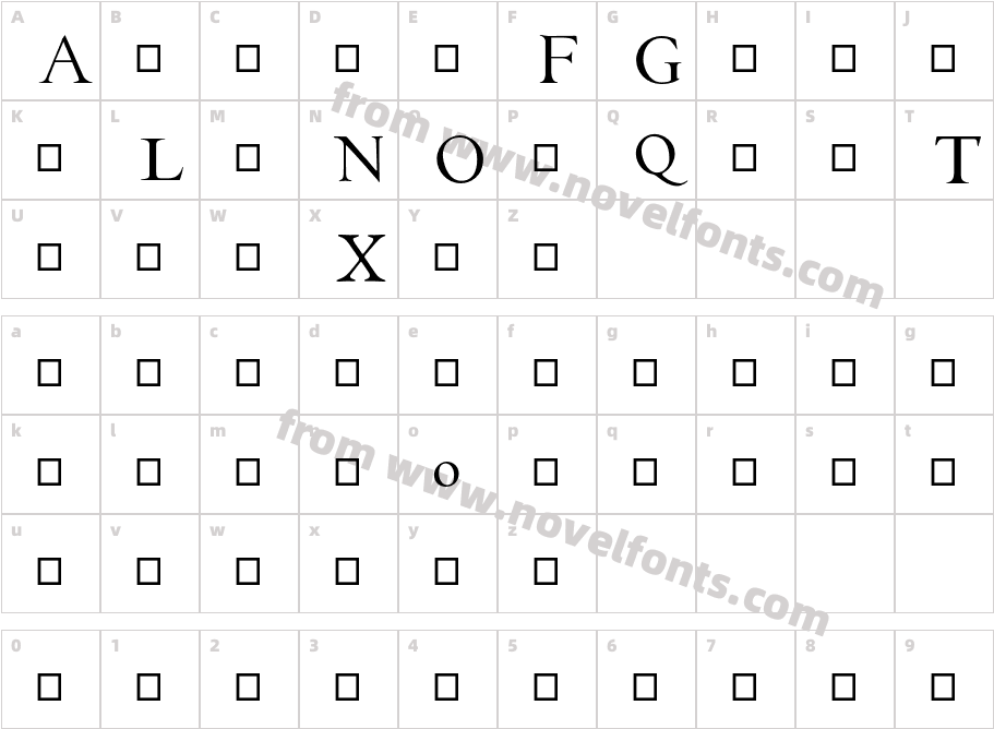 EB Garamond Initials Fill2Character Map