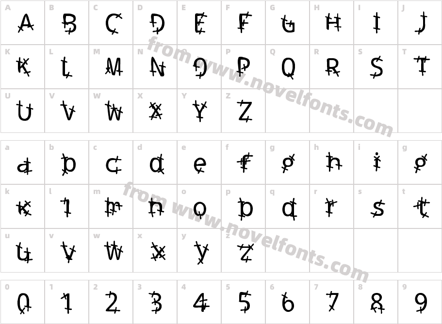 the cross of the sanctuary Regular FontyCharacter Map