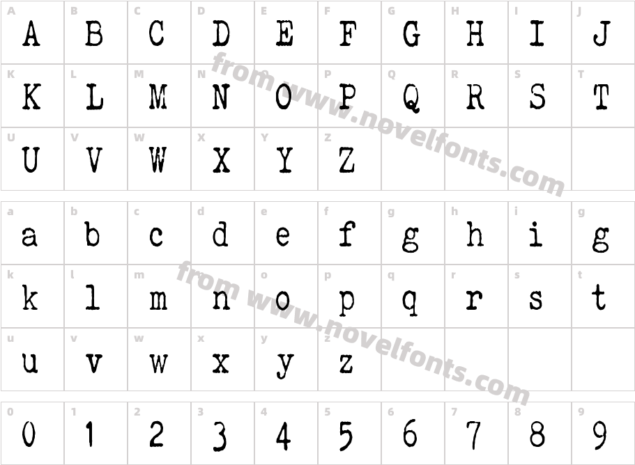 ELEGANT TYPEWRITERCharacter Map