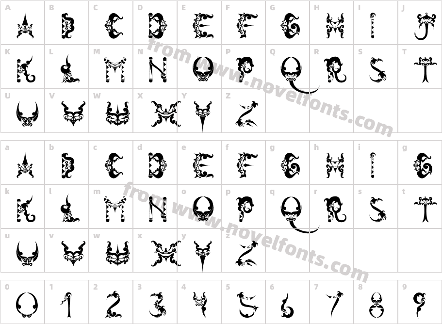 tiranafontCharacter Map