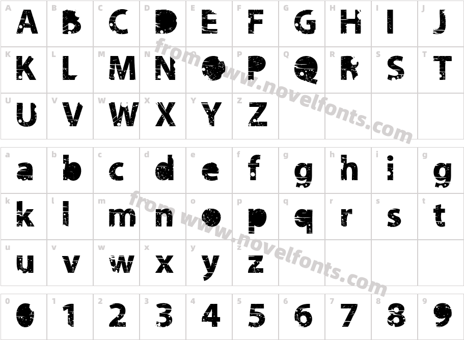 tramyad Semi-expanded BoldCharacter Map