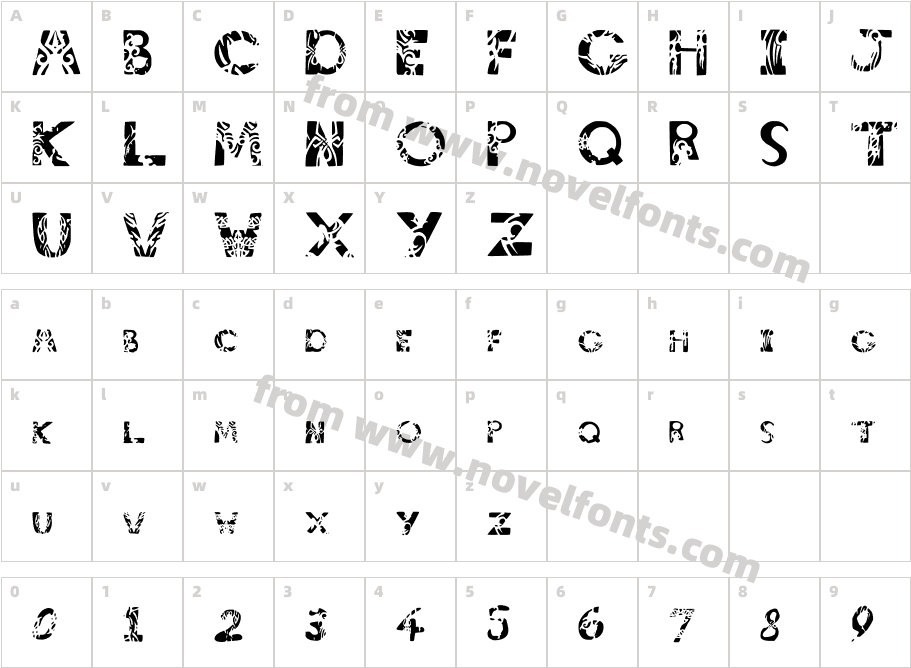 tribalistiktatwuCharacter Map