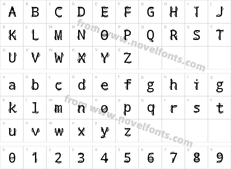 trompets Regular FontyCharacter Map