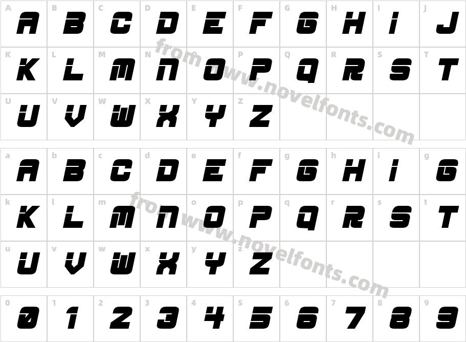 ESP_Bold_ItalicCharacter Map