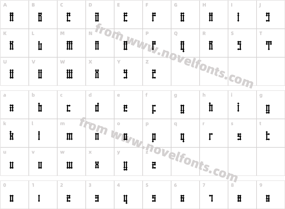 xe Callig Better RegularCharacter Map