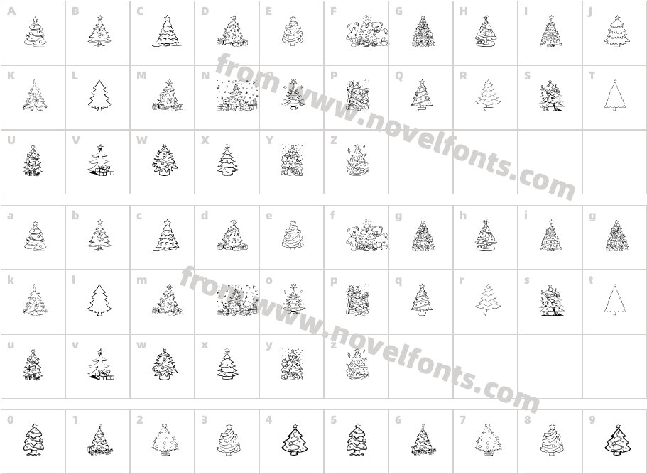 xmas treeCharacter Map