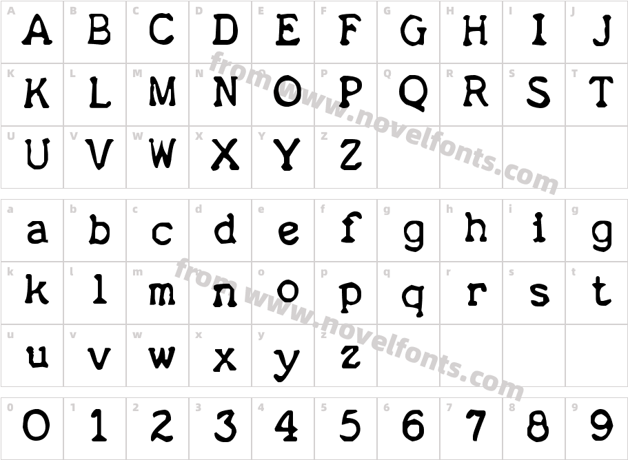 zai Royal P Typewriter 1933Character Map