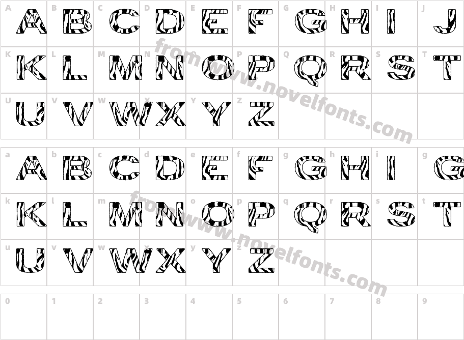 zebra tfbCharacter Map