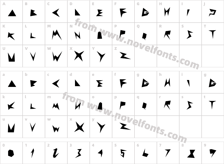 zig zag zegCharacter Map