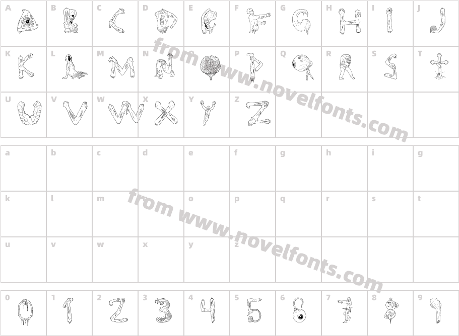 zombie partyCharacter Map