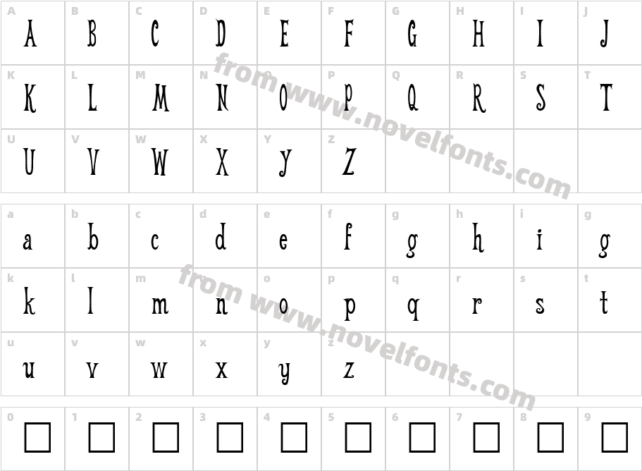 坥敨慨Character Map