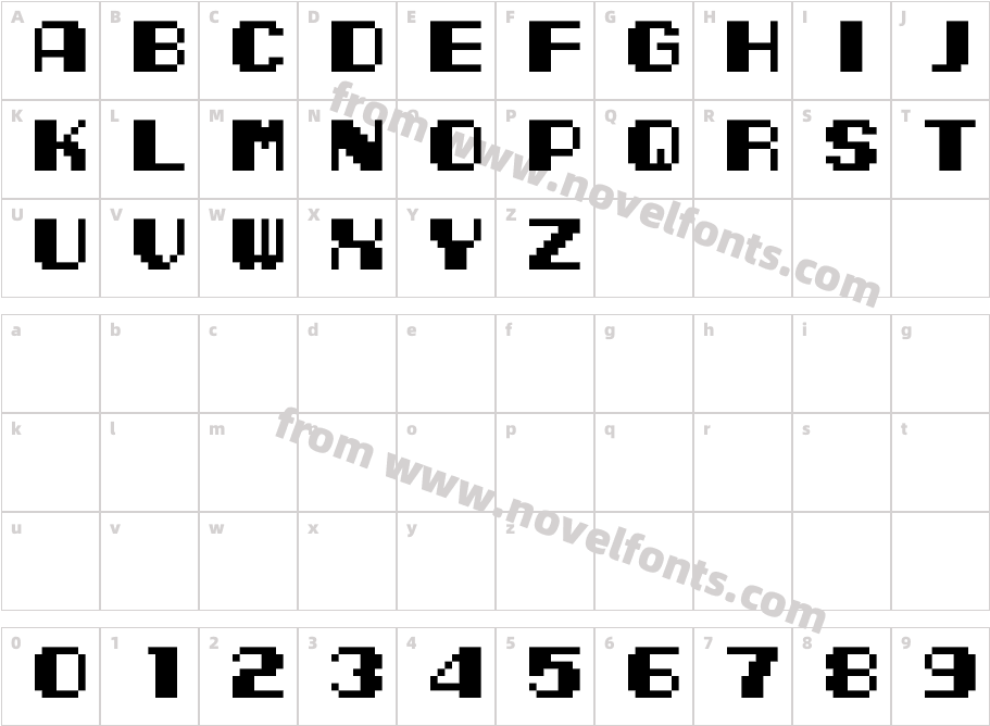 忍者くん阿修羅の章ＴＴＦCharacter Map