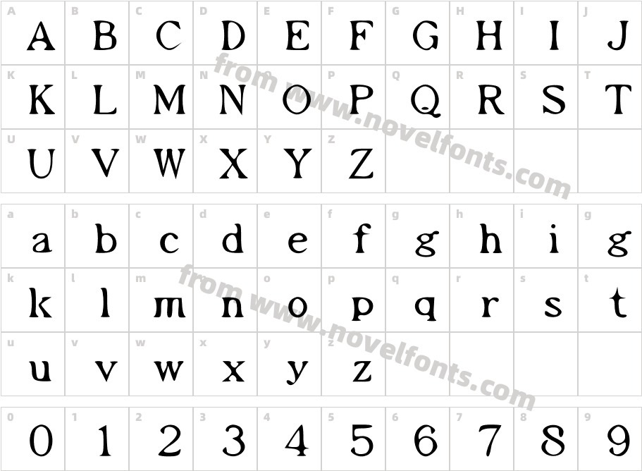 毒液明朝Character Map