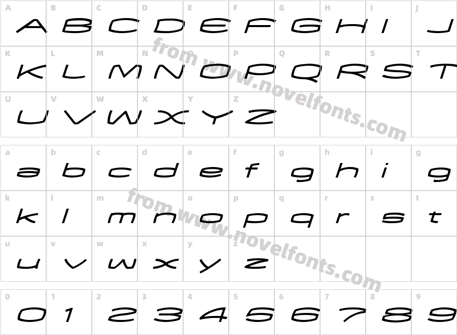 EXCEED Medium ObliqueCharacter Map