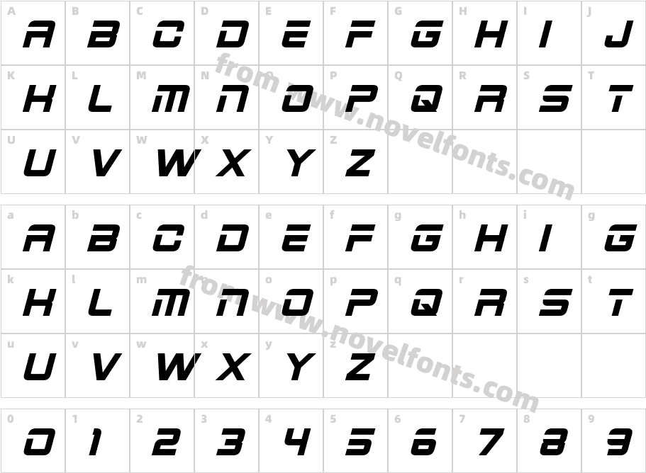 2015Cruiser-BoldItalicCharacter Map