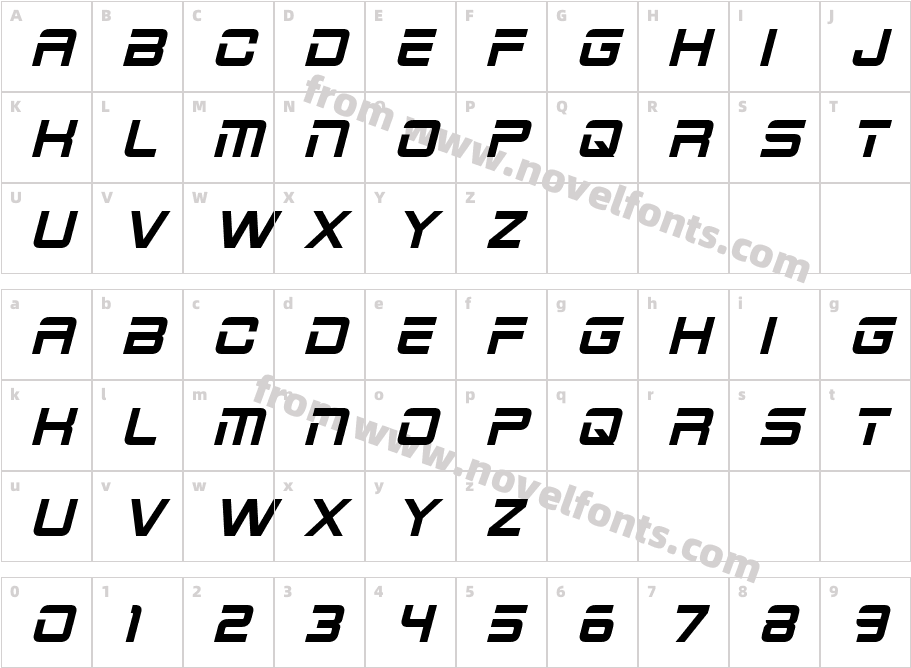 2015Cruiser-ItalicCharacter Map