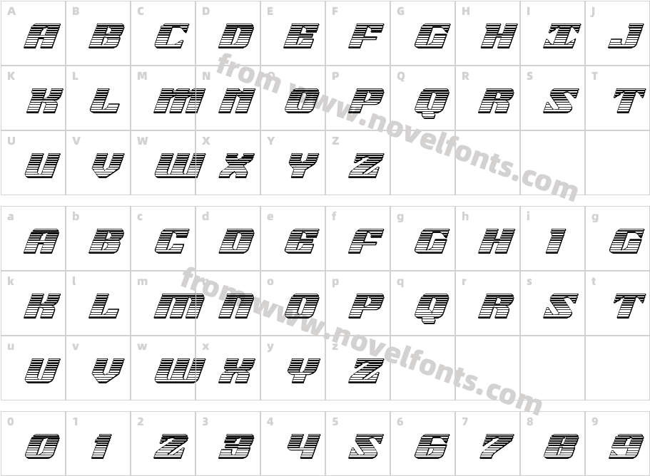 21GunSaluteChromeItalicCharacter Map