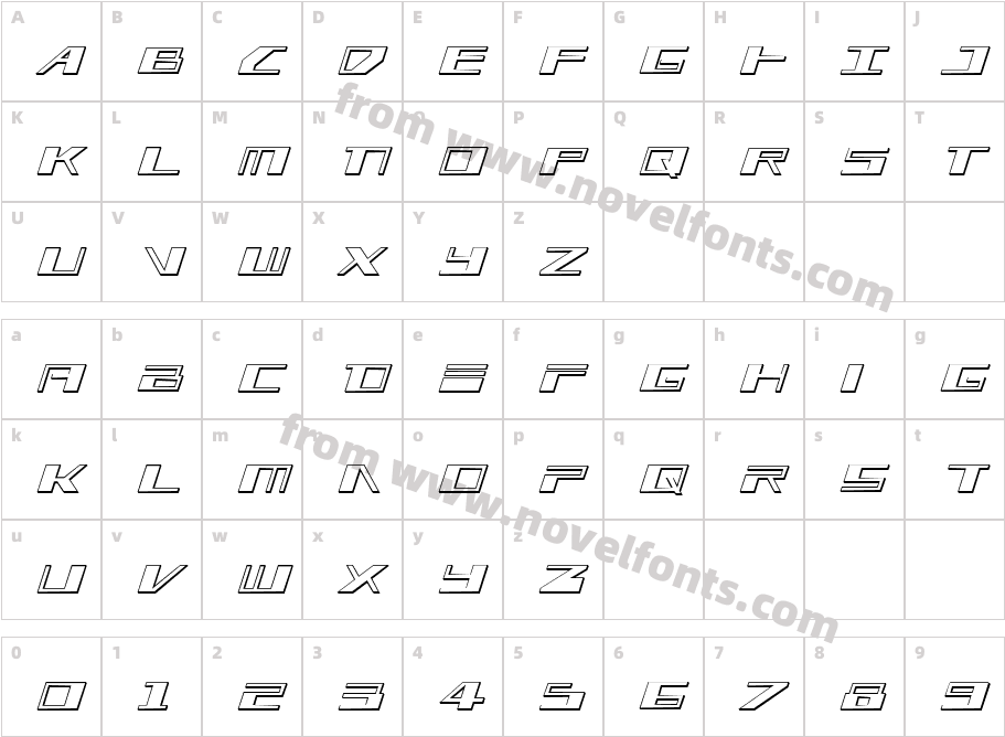 3AGLE 3D ItalicCharacter Map