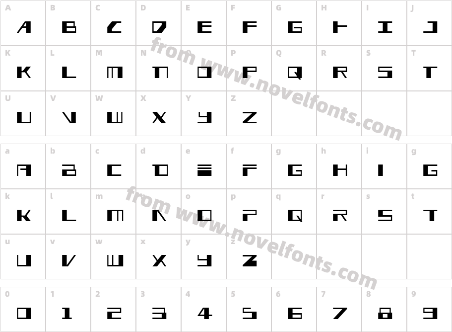 3AGLE CondensedCharacter Map