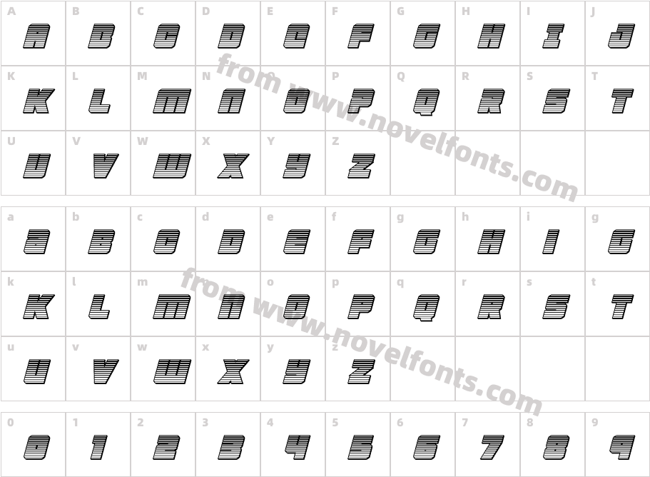 4ce Chrome ItalicCharacter Map