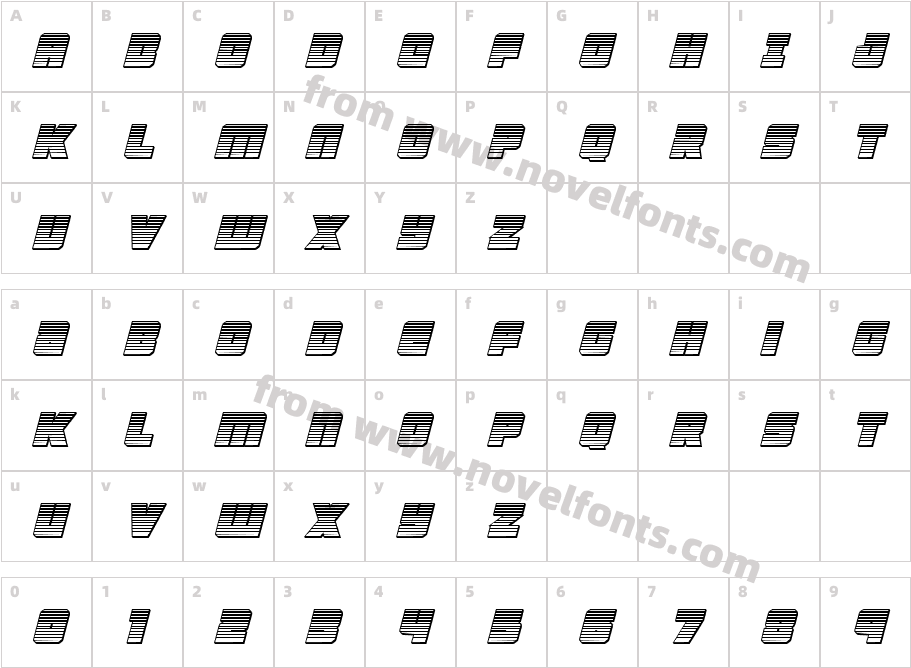 4ce Chrome ItalicCharacter Map