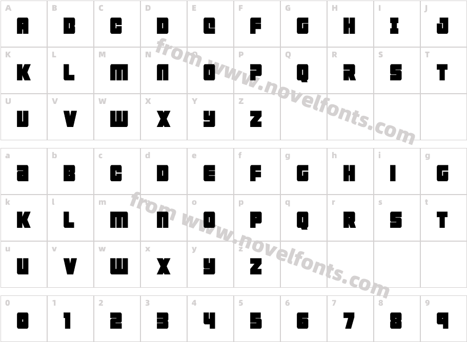 4ce CondensedCharacter Map