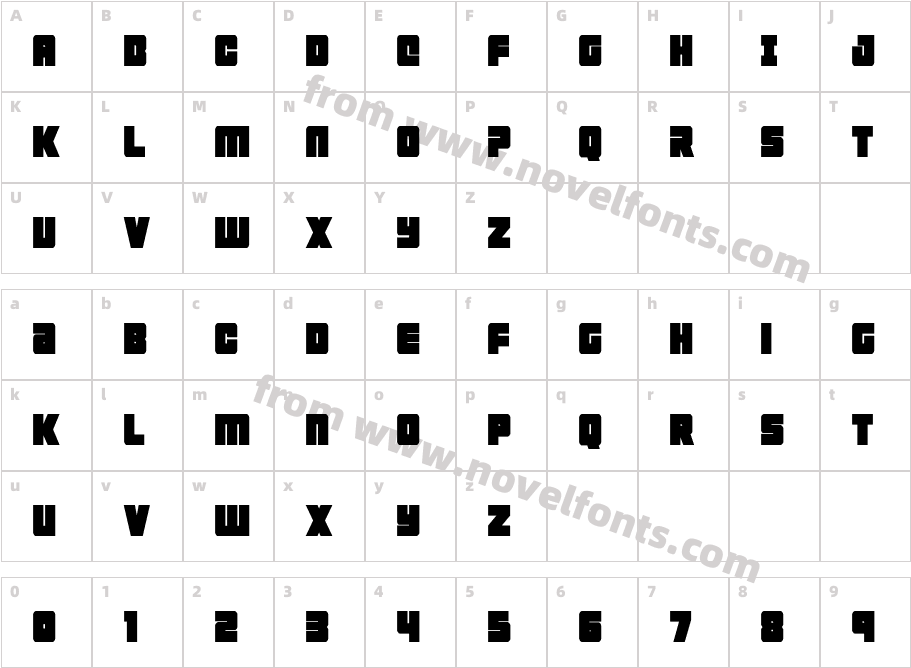 4ce CondensedCharacter Map