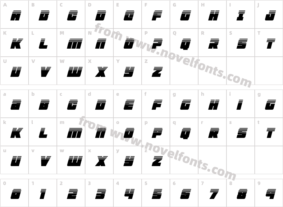 4ce Halftone ItalicCharacter Map