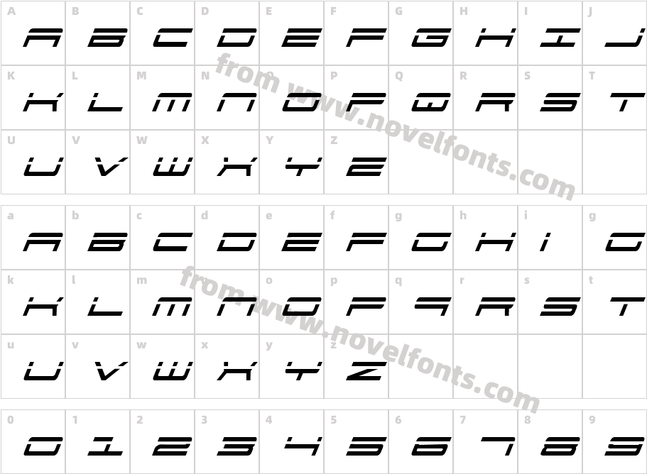 911PorschaLaserItalicCharacter Map