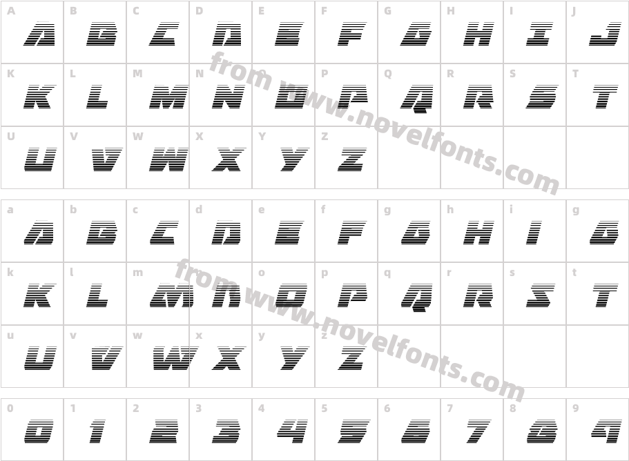 Eagle Strike Gradient ItalicCharacter Map