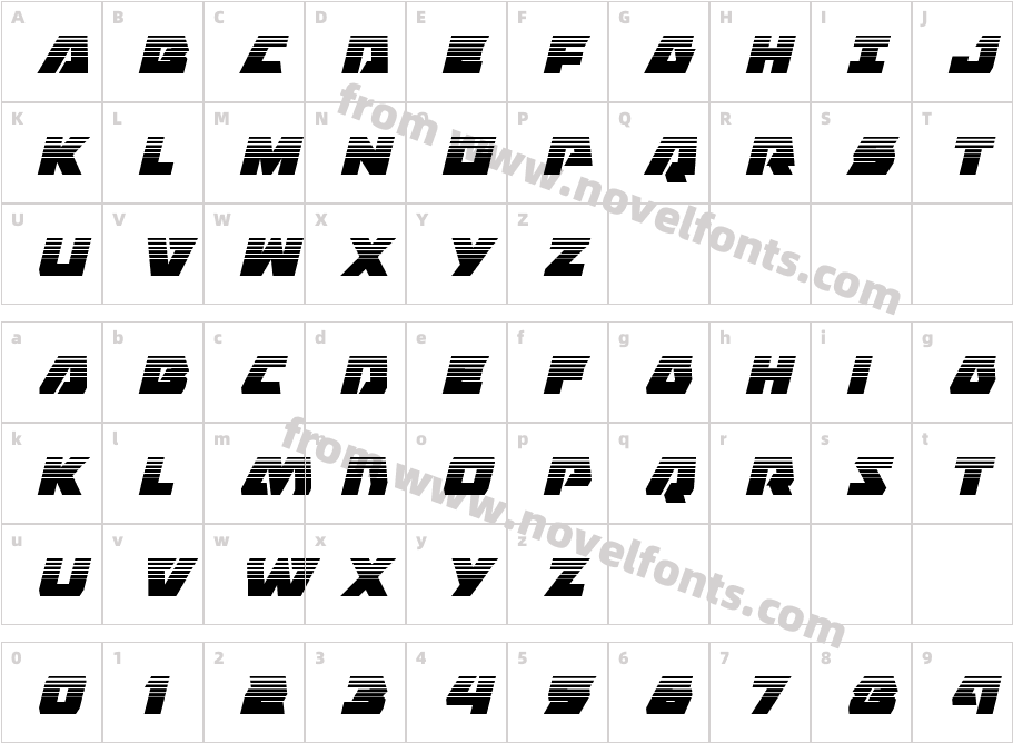 Eagle Strike Halftone ItalicCharacter Map