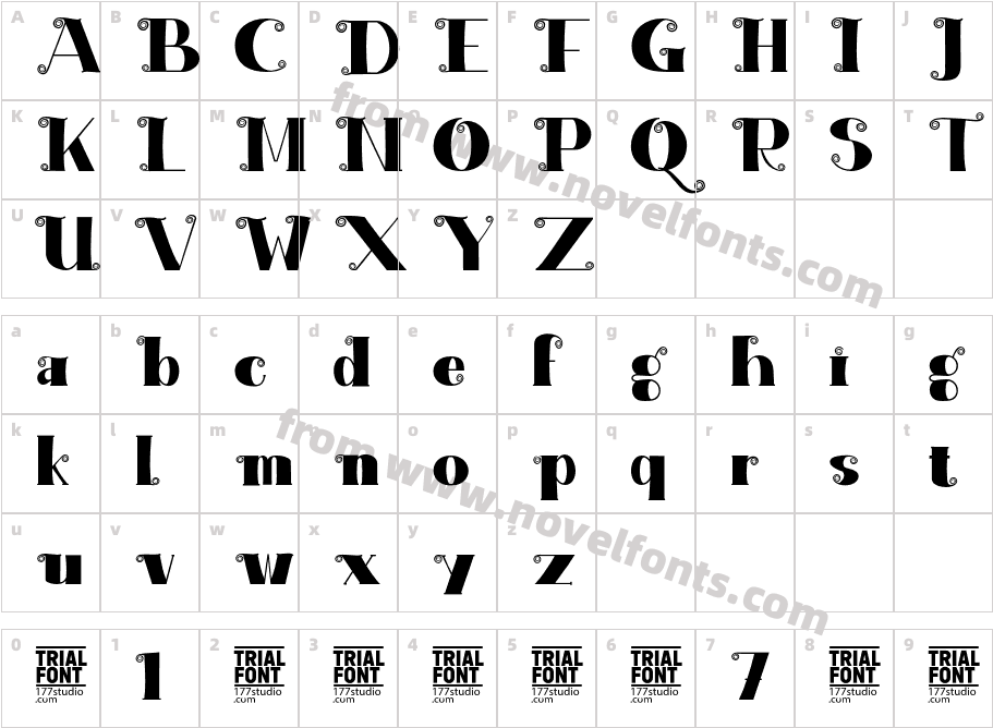 ACROTRAY DEMO RegularCharacter Map