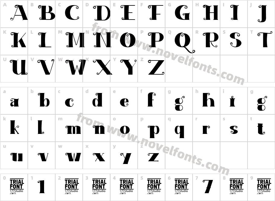 ACROTRAY DEMO RegularCharacter Map