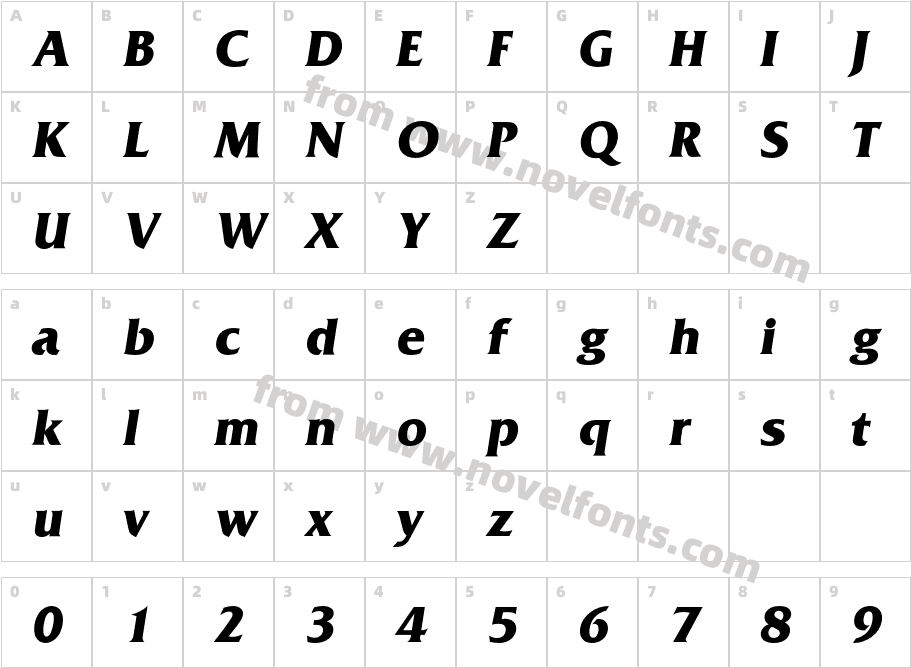 AGFriquerC-BoldItalicCharacter Map