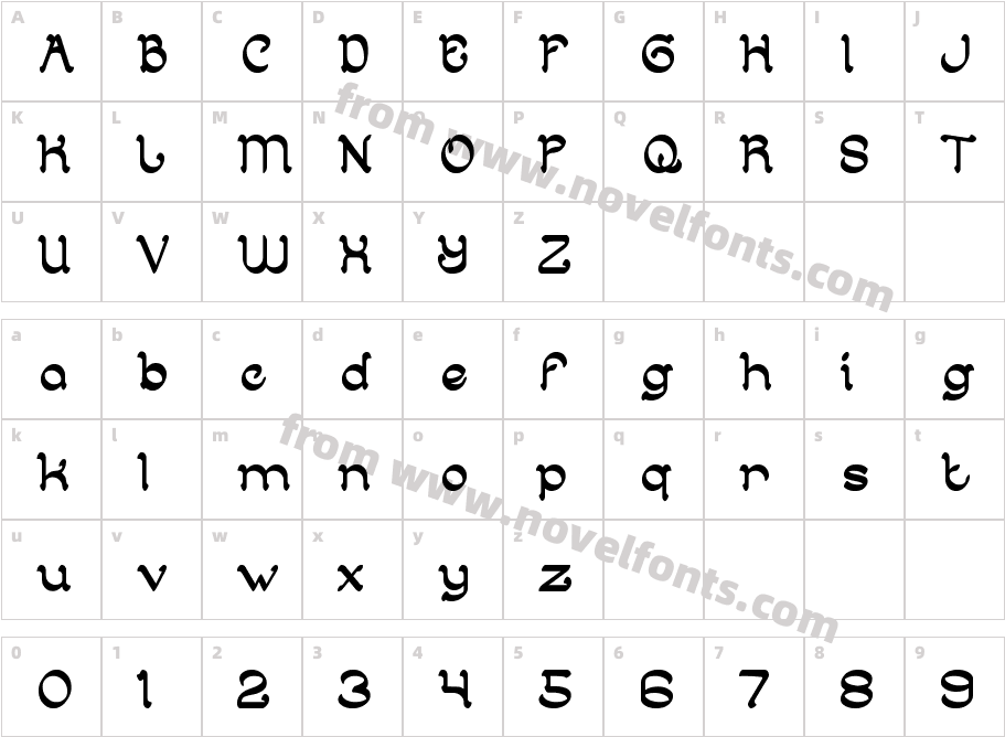 ARABIANKNIGHTCharacter Map