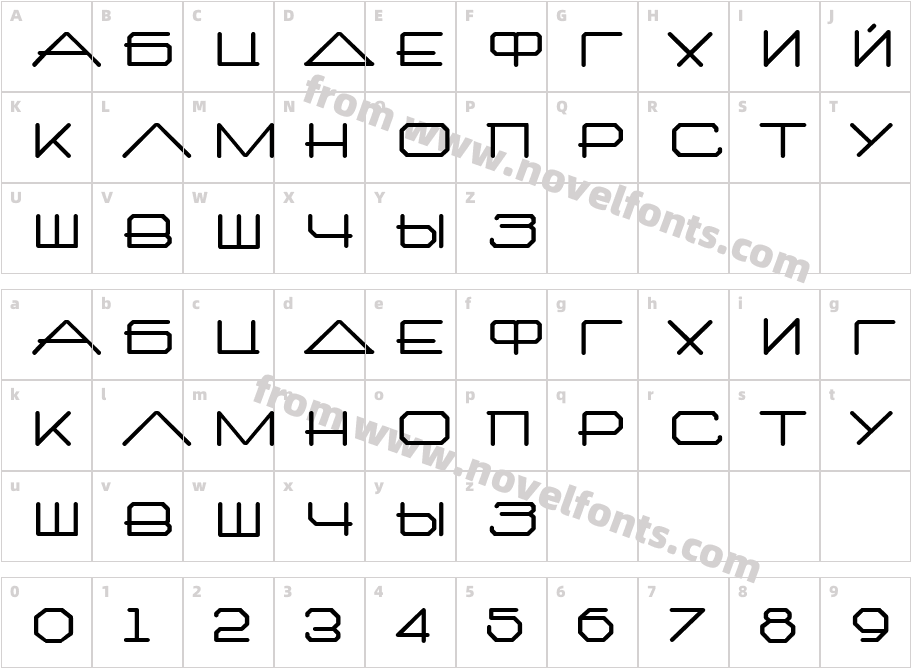 ARXBoldCharacter Map