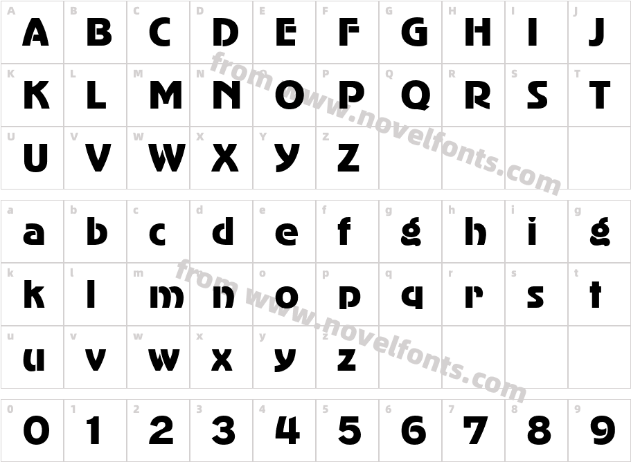 AXP AdverGothicCCharacter Map