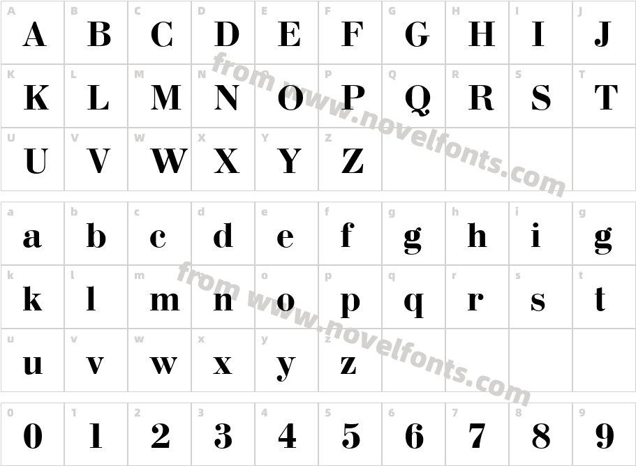 AXP-BodoniC BoldCharacter Map