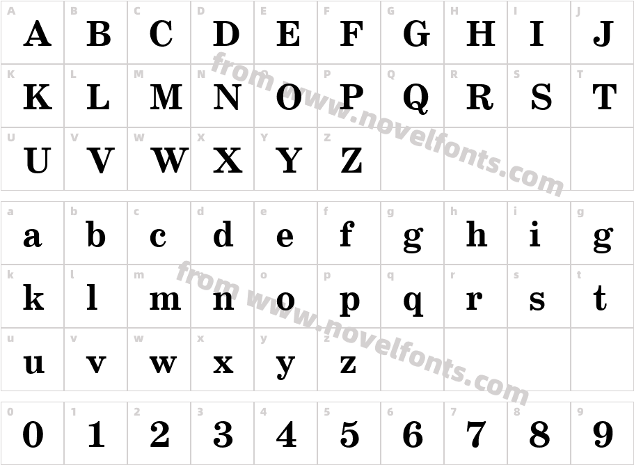 AXP-SchoolBookC BoldCharacter Map