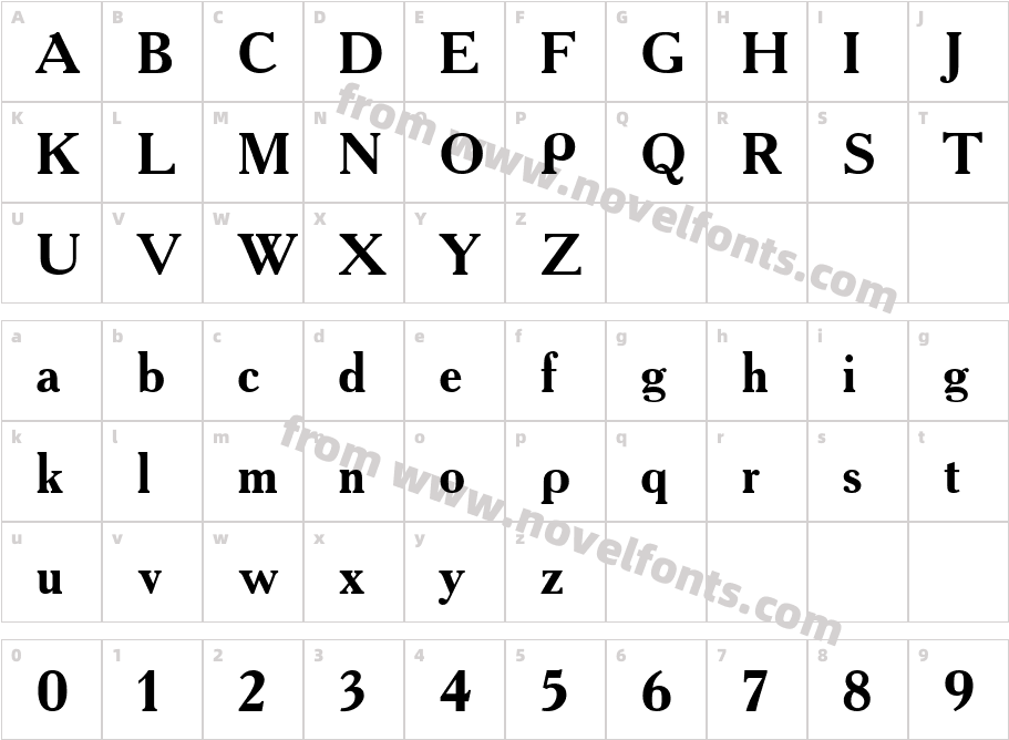 AcademyACTT-BoldCharacter Map