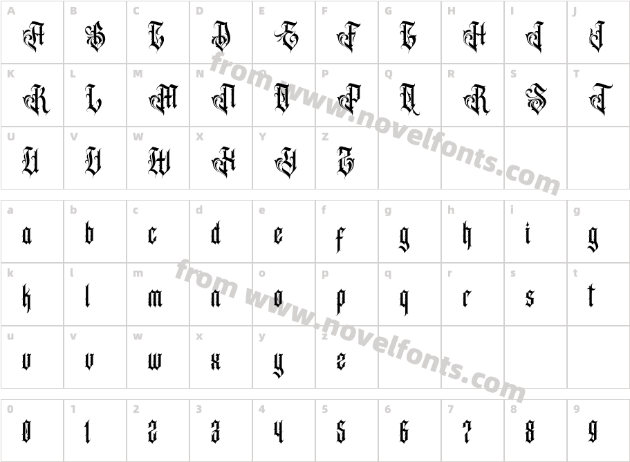 AcinonyxJubatusPersonalUseOnly-Character Map