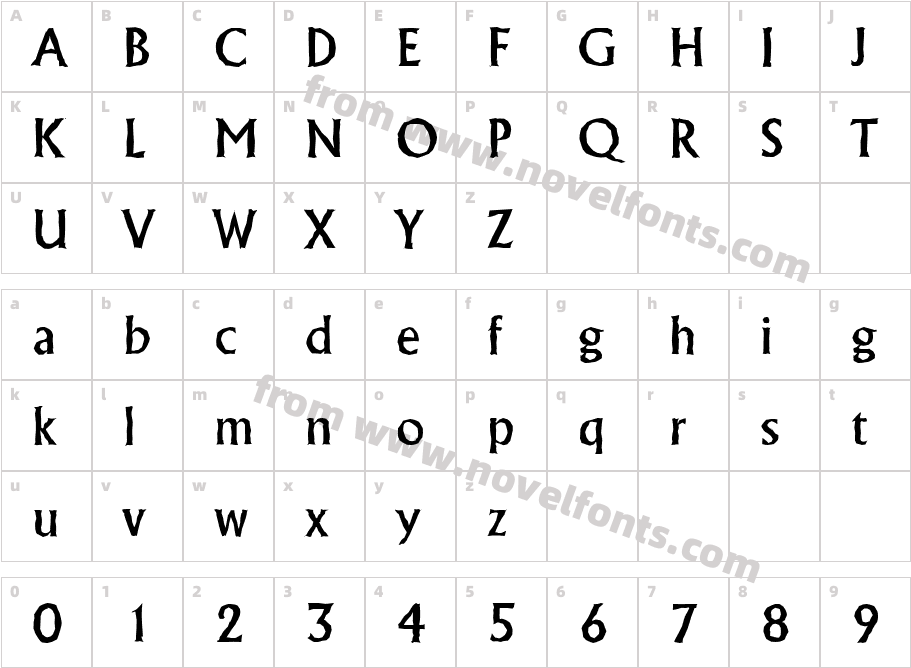 AdelonAntiqueMediumCharacter Map